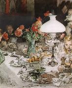 Carl Larsson Around the Lamp at Evening china oil painting artist